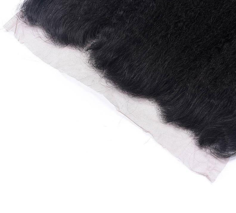 10A Grade 3/4 Kinky Straight bundles with 13x4 Frontal